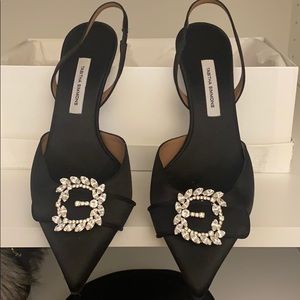 Tabitha Simmons Black satin shoes